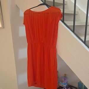Old Navy Bright Orange Cap-Sleeve Midi Dress